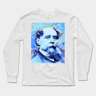 Charles Dickens  Portrait | charlles dickens artwork | Charles Dickens Painting 10 Long Sleeve T-Shirt